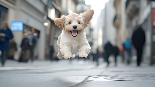 A dog jumping in the air photo