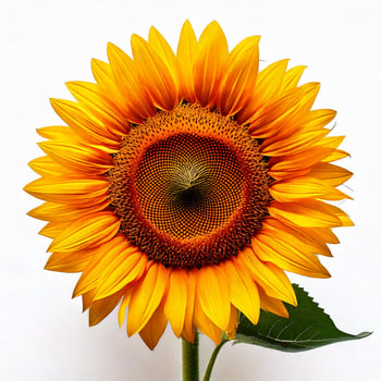 Close up of sunflower, isolated white background photo