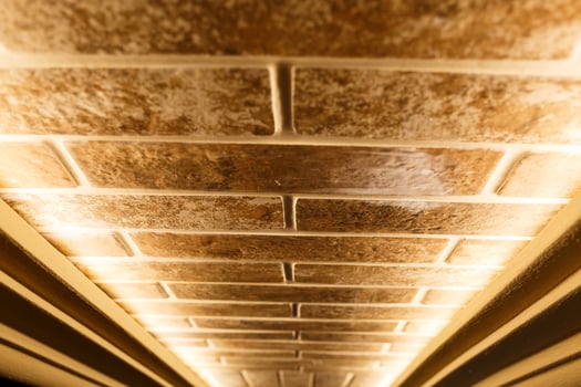 diode illumination of a decorative brick. Modern interior lighting photo