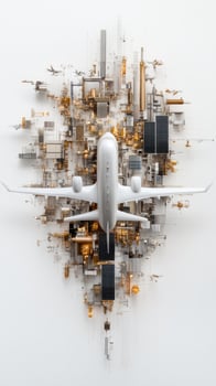 An airplane is made out of a city and technology photo