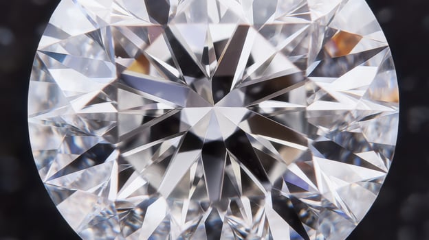 A stunning gemstone captures light with its sharp facets, revealing exceptional clarity and brilliance. The intricate cut highlights its quality, reflecting a dazzling array of colors. photo