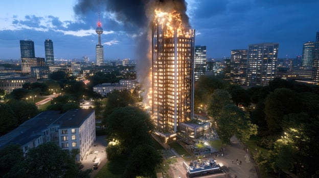 The burning tower of london photo