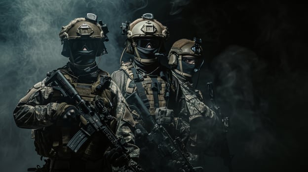 Special forces soldiers in action photo