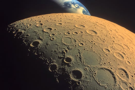 Earth and moon from space photo