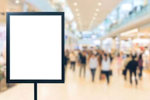 Blank Sign Mockup Modern Mall Advertising Retail Display photo