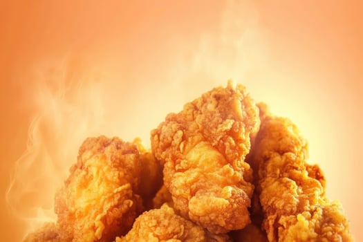 Hot Crispy Fried Chicken Nuggets Close Up Food Photography photo