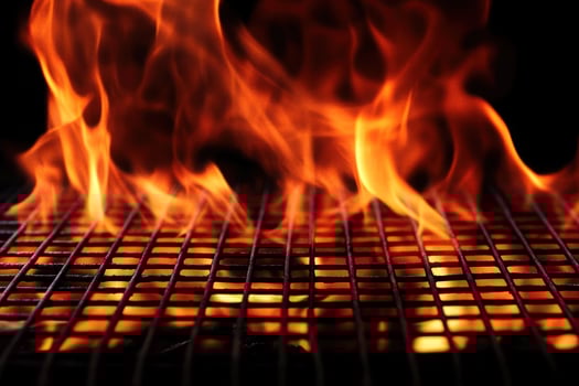 Hot Grill BBQ Fire Flaming Grill Grate Cooking Food photo