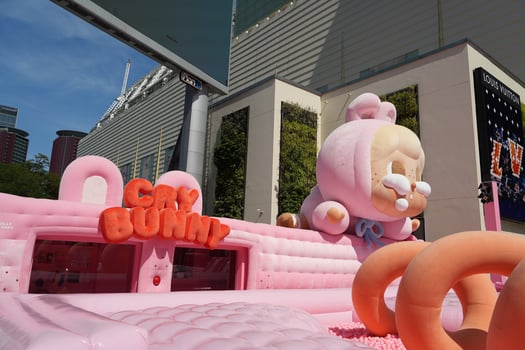 event launcing for big cry baby or cry bunny installation art in bangkok mall, crybaby or crybunny is toys sell at popmart photo