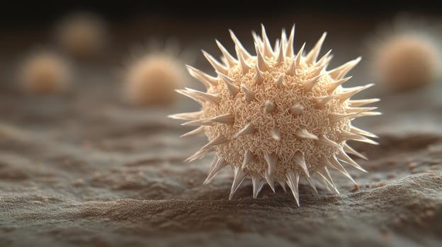 Spiky sea creature on sandy surface photo