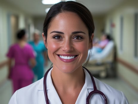 smiling female doctor in hospital photo