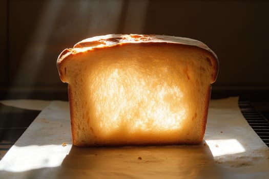 Sunlit Loaf Of Bread Shows Inner Texture photo