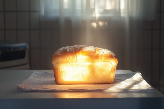 Golden Loaf Of Bread Basking In Sunlight photo