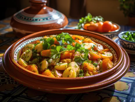 Delicious moroccan vegetable tagine photo