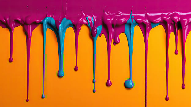 Colorful paint dripping on vibrant background photo