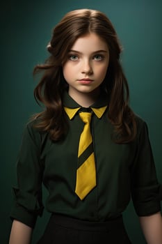 young girl in school uniform photo