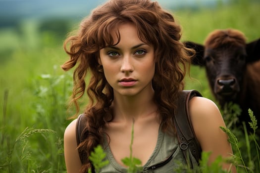 Thoughtful woman in nature photo