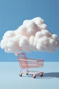 shopping cart in the clouds photo