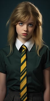 young student in school uniform photo