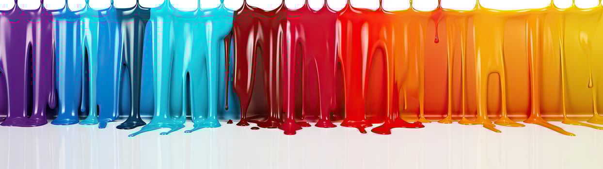 Vibrant paint colors dripping down photo