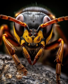 Extreme close up of a fierce looking insect photo