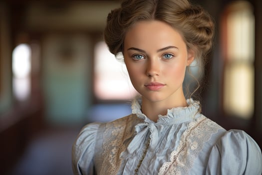 Elegant woman in historical costume photo