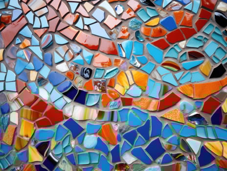 Vibrant mosaic pattern with colorful glass tiles photo