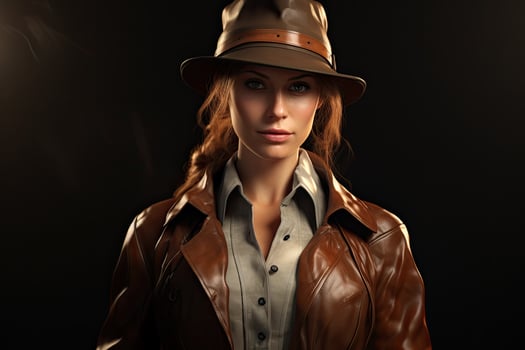 Adventurous explorer in safari outfit photo