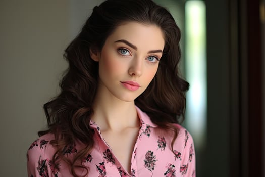 Elegant woman in floral dress photo