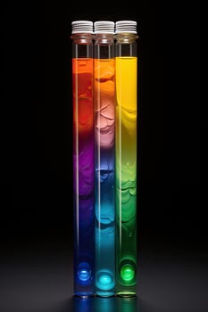 Colorful science experiment test tubes photo