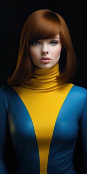 Futuristic woman in colorful costume photo