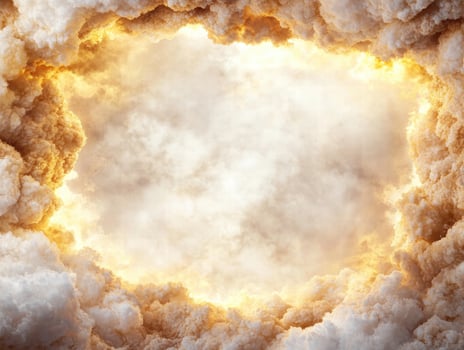 dramatic clouds with sunlight bursting through photo