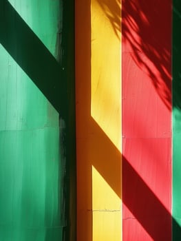 Vibrant Wooden Panels with Shadows photo