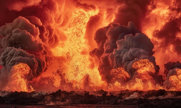 Dramatic fiery explosion in the sky photo