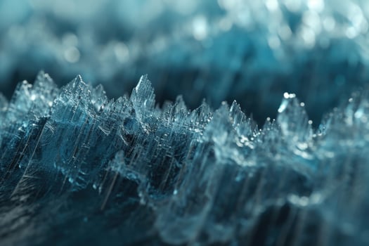 Intricate ice crystals in a winter wonderland photo