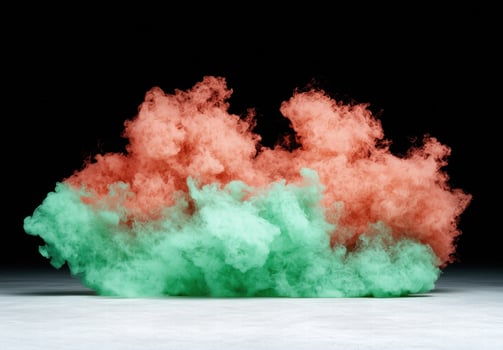 Colorful smoke explosion on black background photo