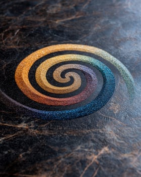 Colorful spiral design on dark background photo