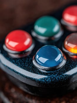 Colorful buttons on a glittery background photo