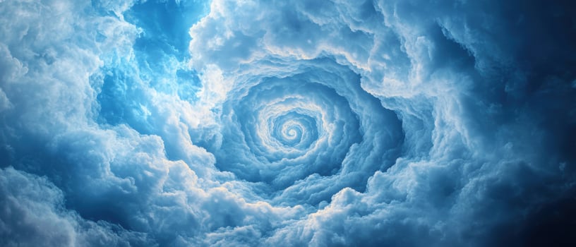 Swirling blue clouds in the sky photo