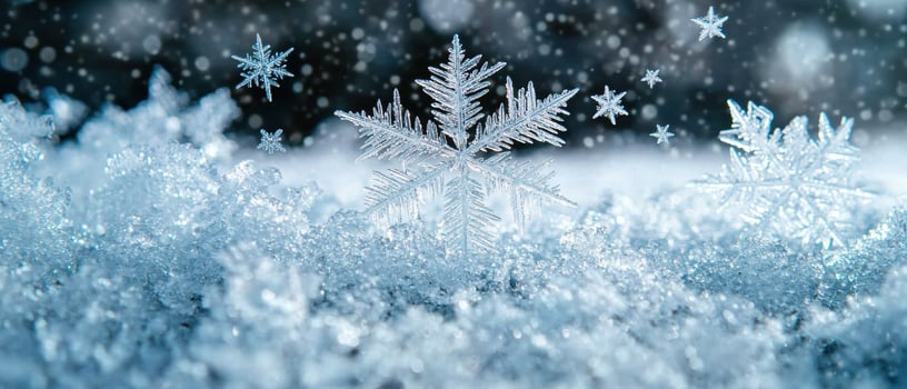 Sparkling snowflakes in winter wonderland photo