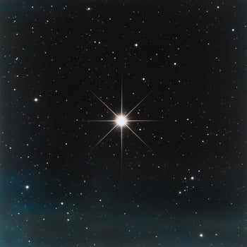 Bright star in the night sky photo