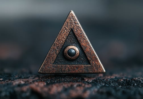 Mysterious triangular symbol with an eye photo