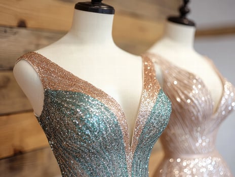 Sparkling sequin dress on mannequin photo