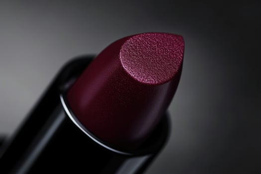 Deep Maroon Lipstick Close Up Shot photo