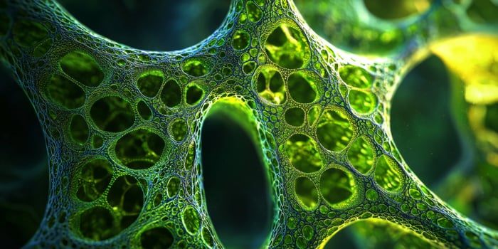 Microscopic Cell Structure Abstract Green Network High Resolution Biology Image photo