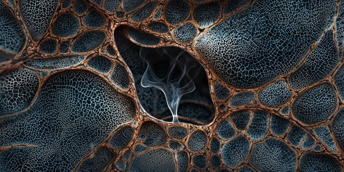 Intricate Cellular Structure Microscopic Leaf Pore Transpiration 8K photo