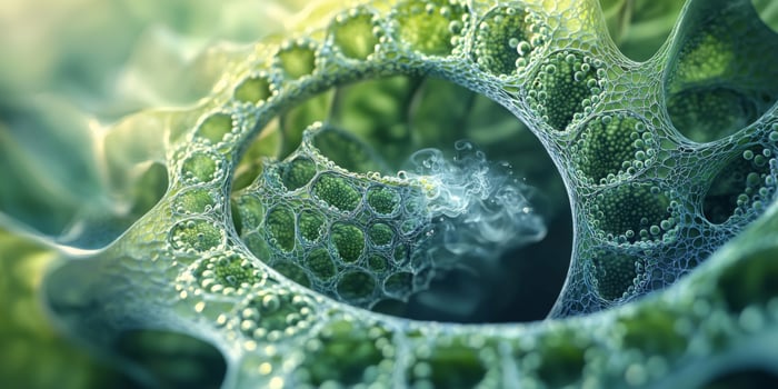 Microscopic Leaf Structure Stomatal Pore Water Vapor Cellular Detail Plant Biology Nature Science photo