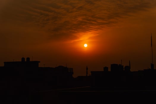 Beautiful Sunset View with Vibrant Orange photo