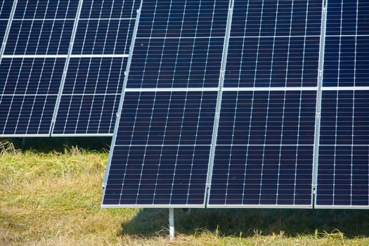 Solar panels, photovoltaic, alternative electricity source, concept of sustainable resources. Solar power station. photo