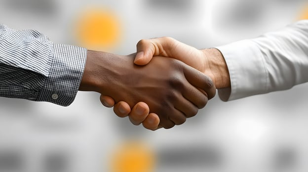 A business consultant shaking hands with a satisfied client after a successful project completion in an office setting, negotiation, partnership, success, client satisfaction, professionalism, photo