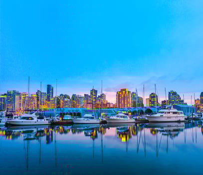 Beautiful panorama view in Vancouver Downtown,British Columbia, Canada photo